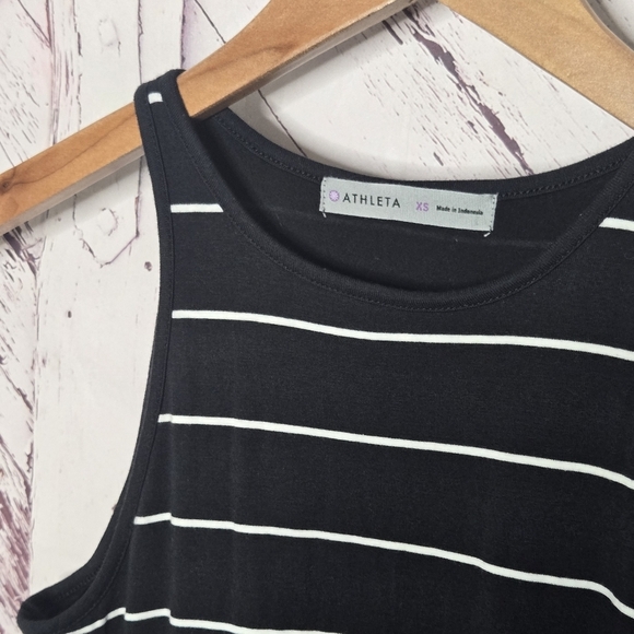 🦄Athleta Navy Blue Striped Sleeveless Dress - Picture 3 of 3